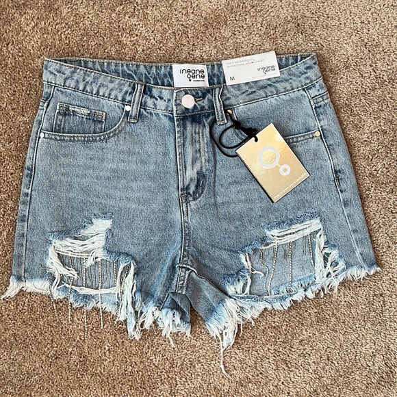 Insane Gene Rhinestone Fringe Cut Off Shorts - Picture 10 of 14